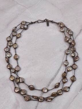 Paige Wallace For Marushka Triple Strand Iridescent Pearl Necklace